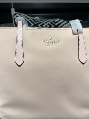 kate spade Pale Blush Nylon Tote with Gold Logo